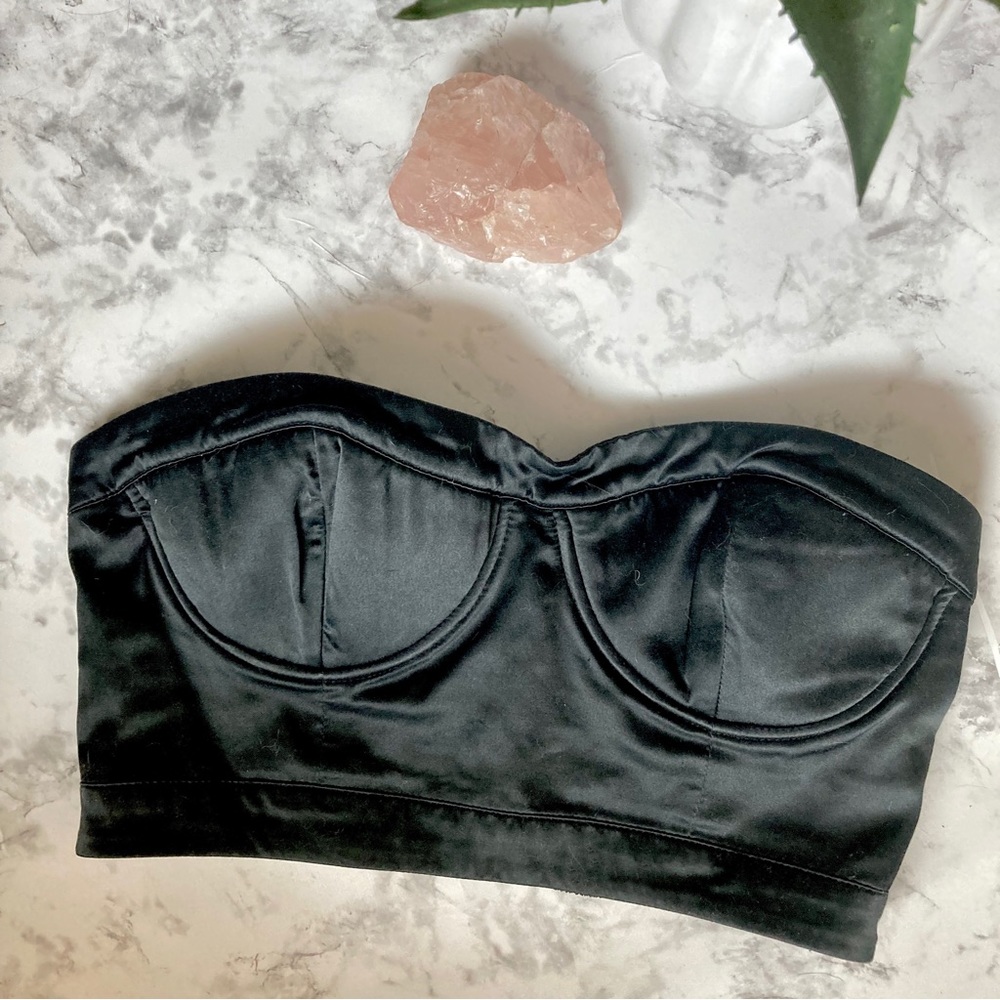 Black Corset strapless crop top
